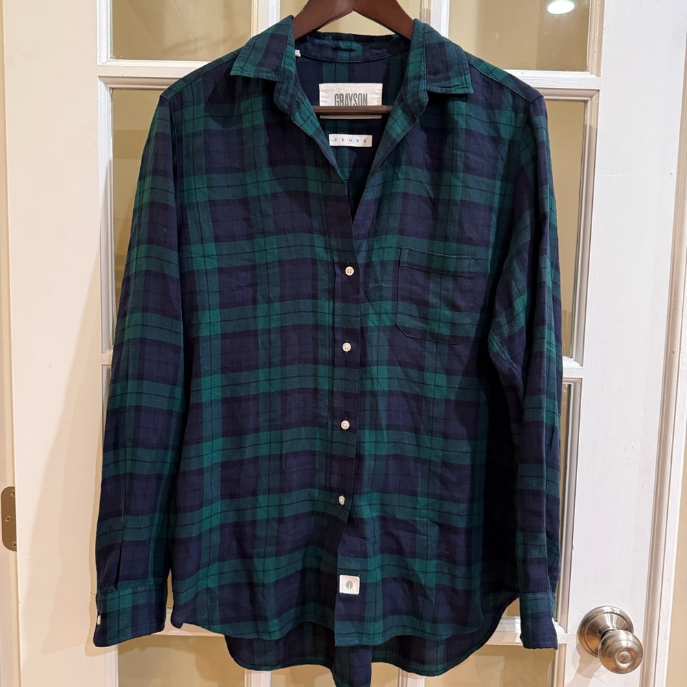 Grayson “Hero” Long Sleeve Plaid Shirt Women Size Medium (03) 100% Lyocell